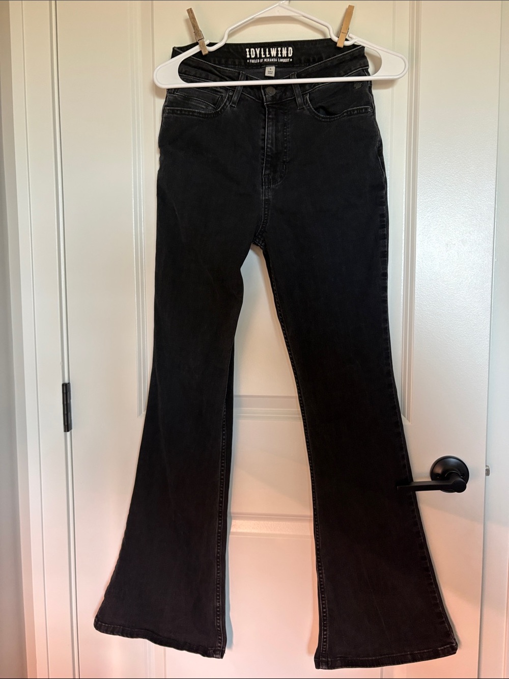 Idyllwind Black Flared High-Rise Wide-Leg Jeans